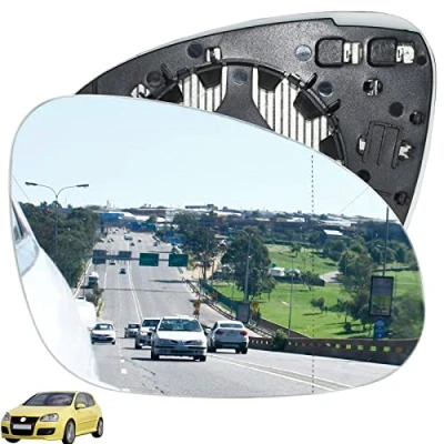 Image of AUTOXBERT Wing Mirror Glass Right Driver Side Heated Convex Fits VW Golf MK5 2003 2004 2005 2006 2007 2008, Replace 3C0 857 522