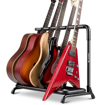 Image of CAHAYA Guitar Stand Multiple Display Rack Folding Acoustic For 5 Guitars, Model CY0345