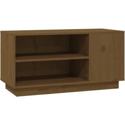 Image of vidaXL TV Cabinet Honey Brown 80x35x40.5 cm Solid Wood Pine