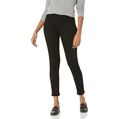 Image of Amazon Essentials Women&#039;s Stretch Pull On Jeggings (Available in Plus Sizes), Black, 12 Short