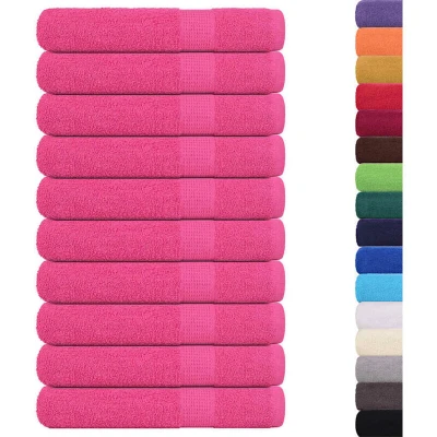 Image of vidaXL Sauna Towels 10 pcs Pink 80x200 cm 360 gsm 100% Cotton