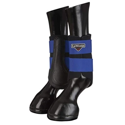 Image of LeMieux Grafter Brushing Horse Boots Protective Gear and Training Equipment Equine Boots, Wraps &amp; Accessories (Benetton Blue/X Large)