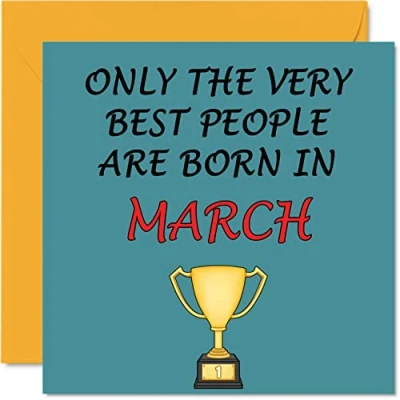 Image of Fun Birthday Cards for Men Women Very Best March Card Mum Dad Brother Sister Son Daughter Nan Grandad, 145mm x Greeting Cards, Joke Humour 30th 40th 50th Bday