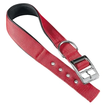 Image of FERPLAST Daytona Red Nylon Padded Dog Collar (X Large XX Large)
