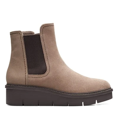 Image of Clarks Women&#039;s Airabell Move chelsea boot, Pebble Suede, 5 UK