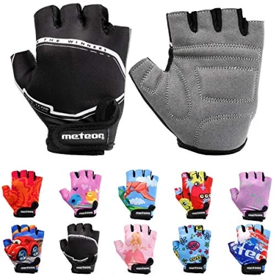 Image of Kid Cycling Gloves With Short Half Fingers Fastened Children Child Bike Safety Accessories Hand Protect (XS 6 6,5cm 2.3 2.5inch, Racing)