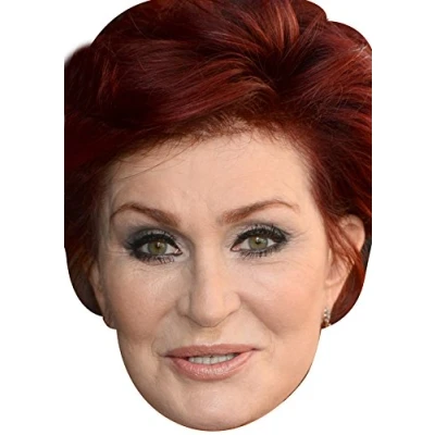 Image of FoxyPrinting Sharon Osbourne Celebrity Party Cardboard Face Mask Fancy Dress
