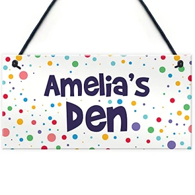 Image of RED OCEAN PERSONALISED Den Sign Playhouse Bedroom Gift For Daughter Son