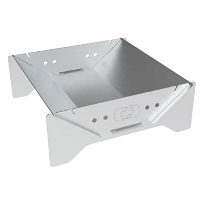Image of Oxford FirePit (inc case) Compact Flat Pack Barbeque Grill, Stainless Steel. Packable Firepit/Camping Stove