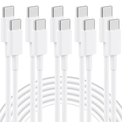 Image of USB C to Cable, 5 Pack 6FT, 60W Fast Charging Power Delivery for iPhone 15/15 Pro/15 Plus/15 Pro Max, iPad Mini 6/Pro 2021, MacBook 2020, Samsung Galaxy S23, Switch