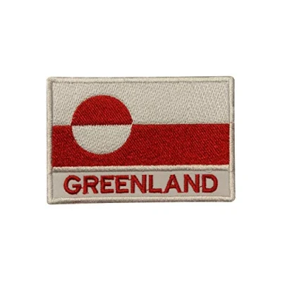 Image of Greenland National Flag Iron On Patch Sew Embroidered Patch/Badge for Clothes