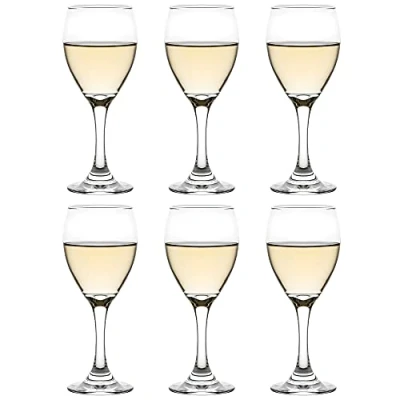 Image of Libbey Teardrop White Wine Glass 251 ml / 25.1 cl Pack of 6 Dishwasher Safe Timeless