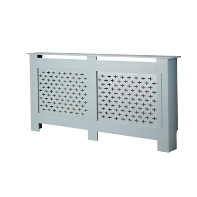 Image of Home Source Radiator Cover Wooden Wall Cabinet Shelf Decorative Grill, Grey, Extra Large 172cm