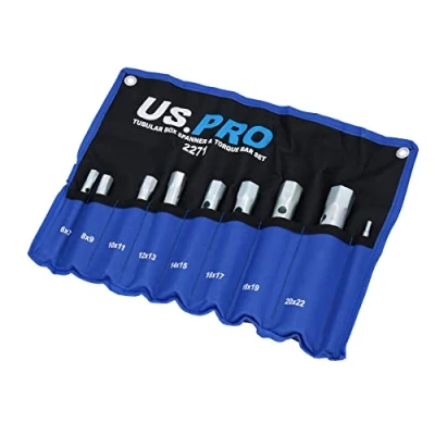 Image of AB Tools US Pro Metric Box Spanner Wrench Tubular Torque Bar Set Plug Sockets 8pc 6 22mm