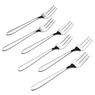 Image of Yarebest 12 Pieces Stainless Steel Cake Fork Set, Small Dessert Forks