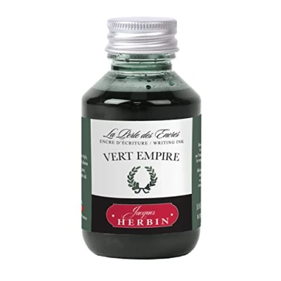 Image of Jacques Herbin 17039T Flacon d&#039;encre à écrire 100ml Stylo Plumes, stylos Roller Vert Empire