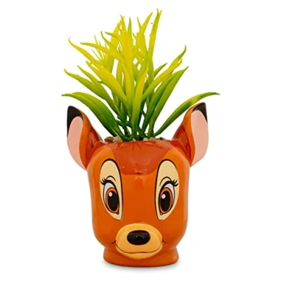 Image of Disney Bambi 5 Inch Ceramic Mini Planter with Artificial Succulent