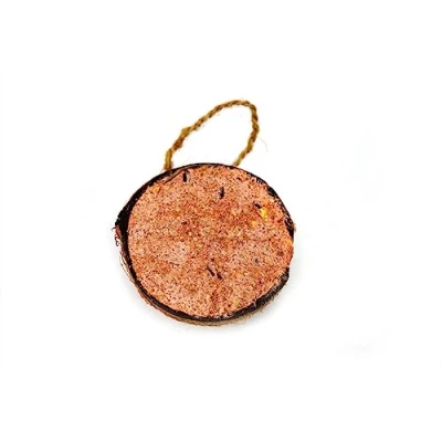 Image of Chubby Suet Half Filled Coconuts Topped with Berry, Bird Feeder Coconut Halves, for Wild Birds, Shell Birds Food, Blackbirds, Woodpeckers, Starlings &amp; Sparrows (1 Pack)