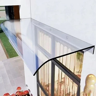 Image of Anti Uv Window Awning or Front Door Canopy Rain Cover,Invisible Transparent Outdoor Patio Cover Shelter Sun Shade,Windproof Polycarbonate Porch (50x60cm/20&quot;x24&quot;)