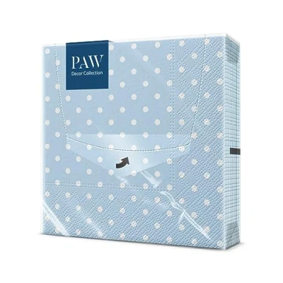 Image of PAW Napkins 3 Ply (33 x 33 cm) I 20 Pieces Perfect for Children&#039;s Birthdays, Parties, Communion and Celebrations Paper Colorful with Party Theme Blue, dot, Baby dots (Light Blue)