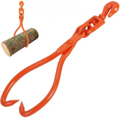 Image of VEVOR Log Skidding Tongs, 18 inch 2 Claw Lifting Heavy Duty Rotating Steel Lumber 772 lbs/350 kg Loading Capacity, Lifting, Handling, Dragging &amp; Carrying Tool