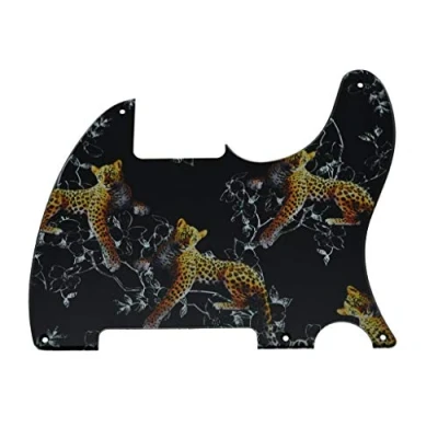 Image of KAISH 5 Hole 3D Printed Tele Style Blank Guitar Plastic Pickguard TL Scratch Plate for Esquire Telecaster/Tele Leopard Pattern