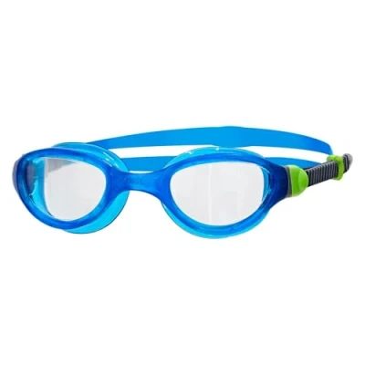 Image of Zoggs Phantom 2.0 Adult Swimming Goggles, UV Protection Swim Quick Adjust Goggles Straps, Split Yoke Comfort Goggle Strap, Fog Free Clear Lenses, Blue/Silver