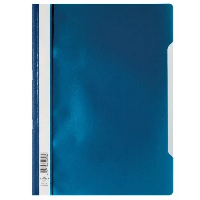 Image of Durable Clear View A4 Document Folder Dark Blue Transparent Front Cover Pack of 50 Folders Ideal for Holding Punched Documents