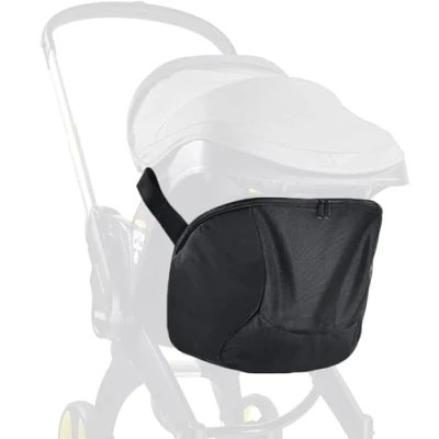 Image of iNszkoos Clip On Baby Stroller Storage Bag Compatible with Doona Carseat, Pram Buggy Organizer Zipper Snap &amp; Large Space, Accessory