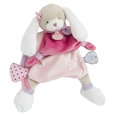 Image of Doudou et Compagnie DC3083 Soft Toy Puppet Dog 28 cm Pink Toopi for Girls