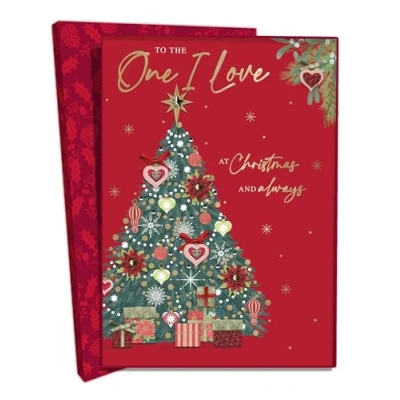 Image of Boxed One I Love Luxury Lavish Keepsake Christmas Greeting Card in A Box XLB060