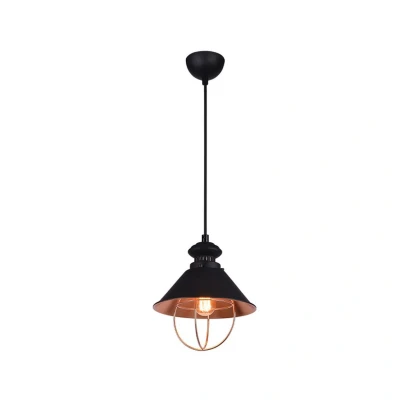 Image of Razgrad Dome Ceiling Pendant Light 1x E27 Black Copper