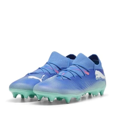 Image of Puma Future 7 Match MXSG Screwin stud football boots, Men&#039;s, Size: 7, Bluemazing/white/electric peppermint Textile/synthetics
