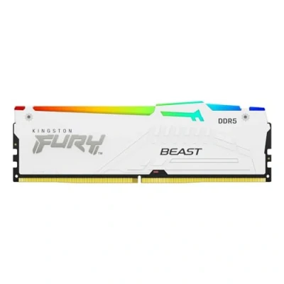 Image of Kingston FURY Beast White RGB XMP 32GB 6000MT/s DDR5 CL40 DIMM Desktop Gaming Memory Kit of 2 KF560C40BWAK2 32