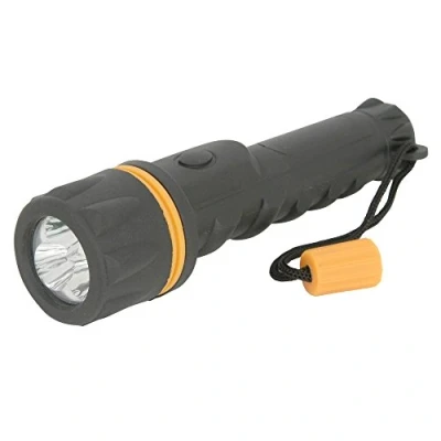 Image of Mercury Heavy Duty LED Rubber Torch Powered by 2 x D Type Batteries Not Supplied