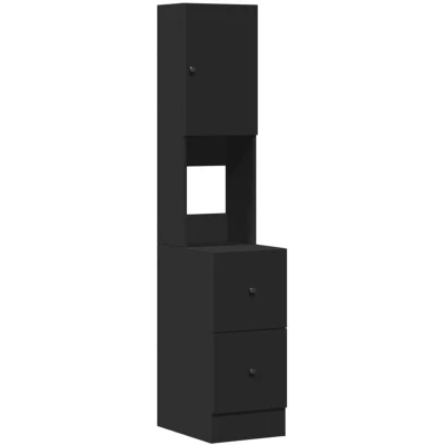 Image of vidaXL Kitchen Cabinet Black 35x50x180 cm Engineered Wood