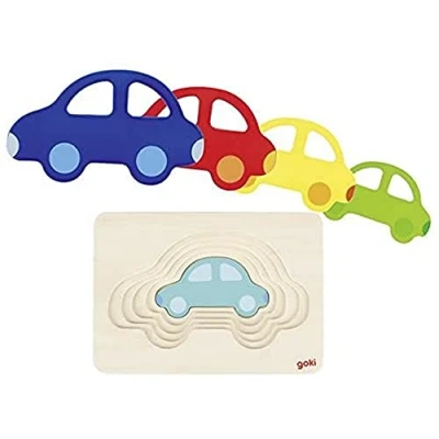 Image of GOKI 57485 Car Puzzle, Colourful