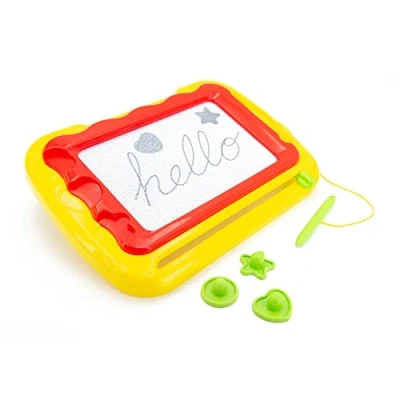 Image of KandyToys Kreative Kids Magic Writer Magnetic Drawing Board with Pen Shapes Stamps and Sliding Eraser