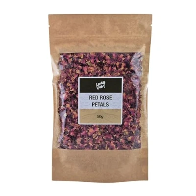 Image of Lowhill Valley Red Rose Petals Herbal Tea Handpicked Edible Flowers No Additives or Preservatives Organically Grown 100% Pure 50g