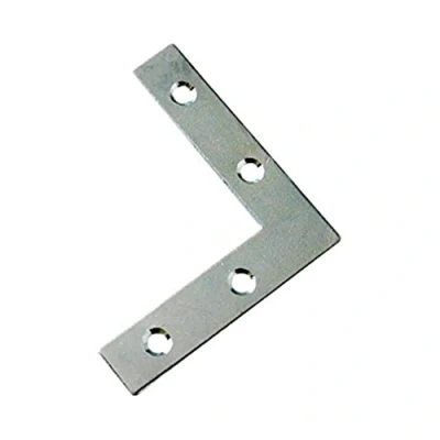 Image of Merriway BH03863 (20 Pcs) BZP Flat Corner Brace Plate Bracket, 63mm 2.1/2 inch Pack of 20 Pieces