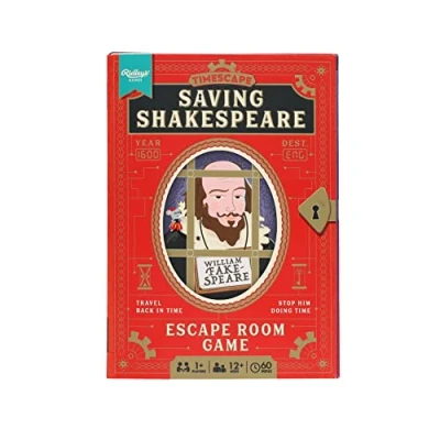 Image of Ridley&#039;s Games Timescape Saving Shakespeare Escape Room Adventure Age 12+ 1+ Players 90 Minutes of Fun Family Board Game for Night, Party Adults and Kids