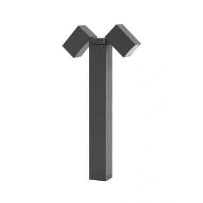 Image of Lindby pillar light Othil, 2 bulb, 50 cm, grey, aluminium