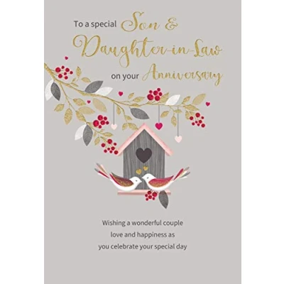 Image of Regal Publishing Classic Annivesary Card for Son &amp; Daugher in Law 9 x 6 inches, C80798