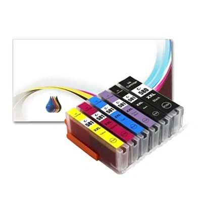 Image of BVH Direct 6 PK Non oem PGI 580XXL CLI 581XXL Ink Cartridges for Canon Pixma TS8150, TS8250, TS8151, TS8152, TS9150, TS9155 Printers Pgmt Black, Cyan, Magenta, Yellow, Photo Blue