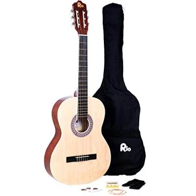 Image of Rio 39&#039;&#039; 4/4 Full Size Acoustic Nylon Classical String Guitar Package Pack New (Natural)
