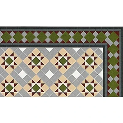 Image of Melody Jane Dolls House Victorian Mosaic Grosvenor Tile Floor 1:12 Flooring Gloss Card Sheet
