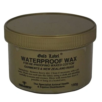 Image of Gold Label Waterproof Wax For Re Proofing Cotton Clothing &amp; Horse Turnout Rugs 150g