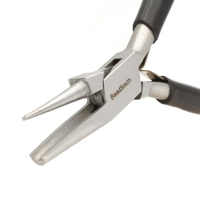 Image of The Beadsmith Concave (Hollow)/Round Nose Piers Wire Looping and Bending Plier 5 inches (127mm) Steel Head &amp; Double Leaf Springs European Design Quality Tool for Jewelry Making
