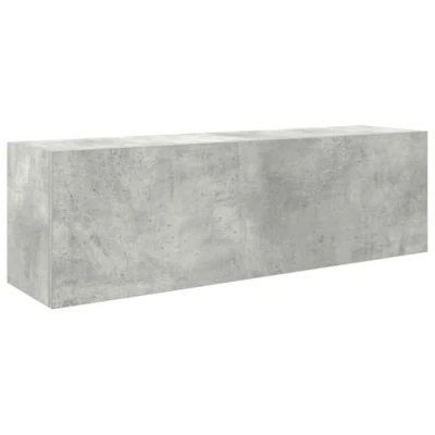 Image of vidaXL Bathroom Wall Cabinet Engineered Wood Storage in Concrete Grey, 100x25x30 cm