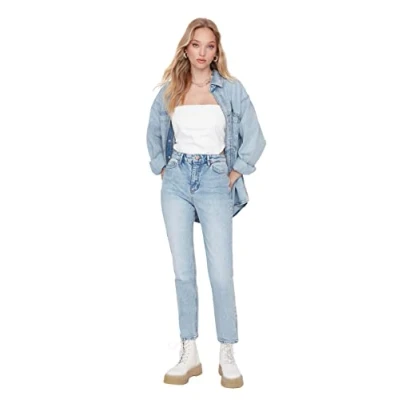 Image of Trendyol Women&#039;s Woman Bootcut &amp; Flared Jeans, Blue, 42